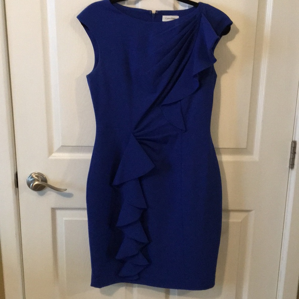 Like New Calvin Klein Ruffle Front Dress Size 8